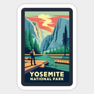 A Vintage Travel Art of the Yosemite National Park - California - US Sticker